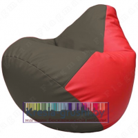 Бескаркасное кресло мешок Груша Г2.3-1709 (серый, красный)
